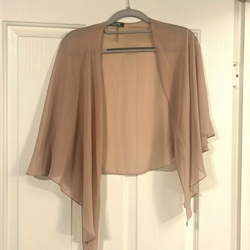 SLNY shawl chiffon shawl Champagne beige neutral nude